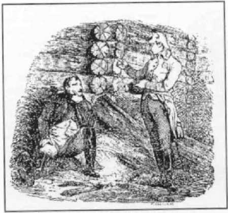 Napoléon et le prince de Liechtenstein - Dessin de H. Vernet
