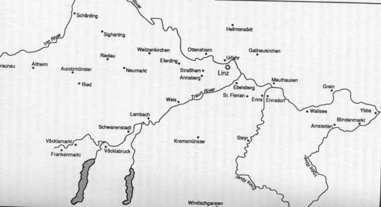 La vallée du Danube à l'ouest de Linz Cliquez pour agrandir.